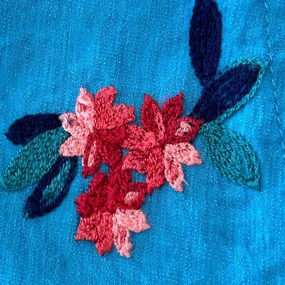 KINDRED Anthropologie Blouse Plus Size 3X Embroidered Floral Button Up XXXL Boho - Picture 10 of 14